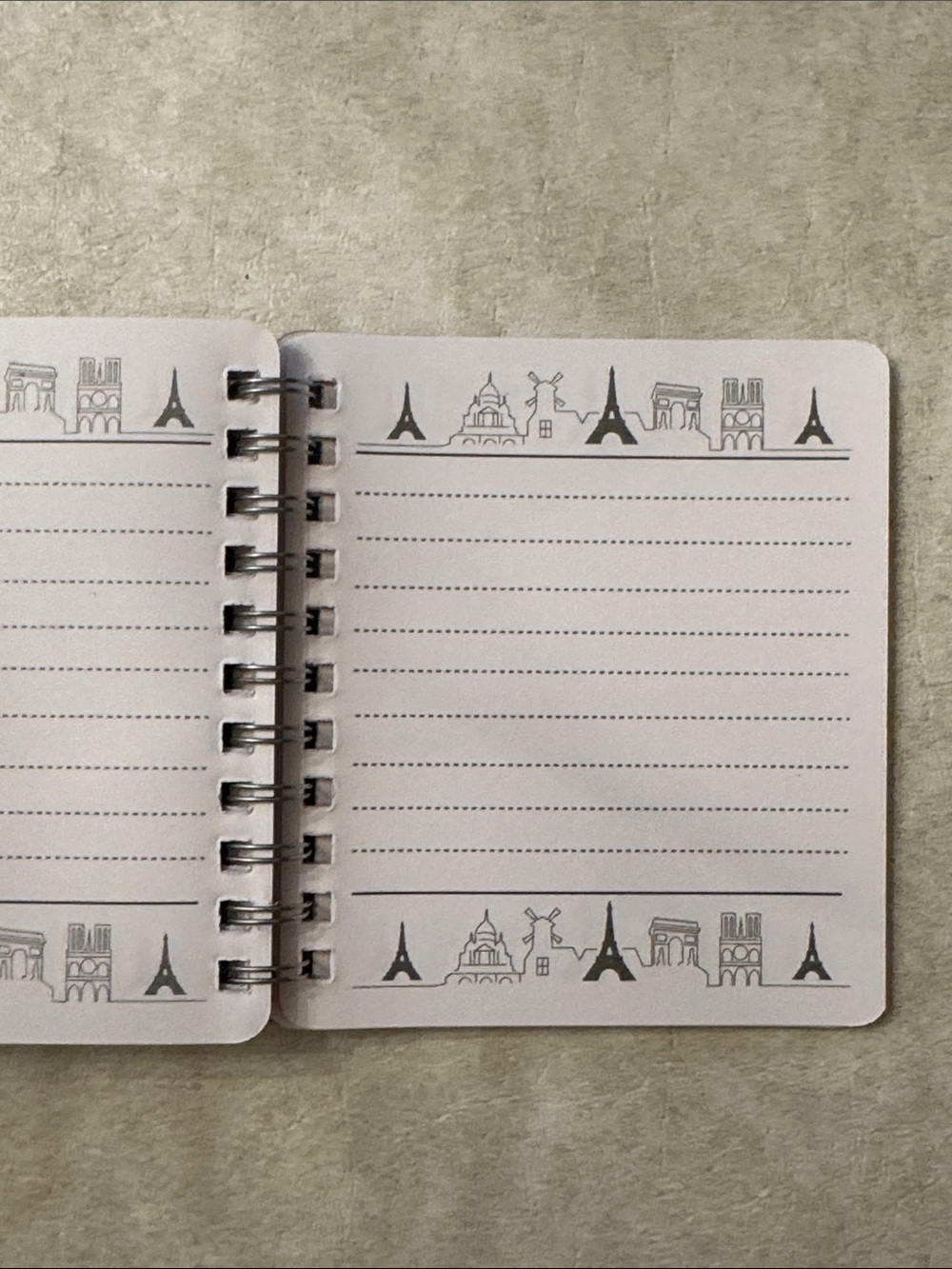 Paris Spiral Notebook with Eiffel Tower Charm - Picture 5 of 7